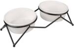 DUVOPLUS DINNER TIME Fehér kerámia tálak állvánnyal 280ml 29x13, 2x7, 8cm