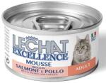 LECHAT MOUSSE hab állagú konzerv lazaccal és csirkehússal felnőtt macskáknak 85g