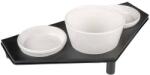 DUVOPLUS DINNER TIME Három darabos kerámia tál készlet fém háromszög állványban 200ml 41x21, 8cm