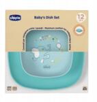 Chicco 2 Db-os Tányér Szett Türkizkék 12M+, Chicco (8058664178889)