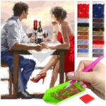Artulio Gyémánt hímzés romantikus mozaik diamond painting 5D asztal pár bor (Haft Diamentowy diamond painting Mozaika 5d)