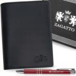 Zagatto Férfi bőr pénztárca fekete tágas elegáns tágas Zagatto (ZG-104 BAR)