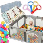 daza kids Gyerek Járóka 180x200 Prémium Puha Szőnyeg 1cm Labda Kosár Fogantyúk Táska (DS-I-0058)