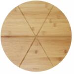 Kinghoff Tocător pentru pizza din bambus, Ø 35 cm - Kinghoff KH-1565, 6 secțiuni marcate Tocator