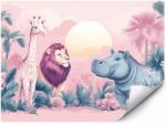 MPINK Öntapadós fotótapéta Rózsaszín szafari állatokkal 200x140 cm (MP-FTAP_5_EST_2X1,4M-0098)
