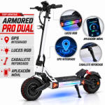 Ecoxtrem Trotineta electrica Ecoxtrem Armored PRO Dual 24Ah DGT 2027, GPS, lumini RGB, Alb (ECOX-ARMORED-PRO-DUAL-BLANCO)