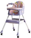 Flippy Scaun de Masa pe Roti pentru Copii, Flippy, 2 Tavite si Husa Detasabile, Multifuncțional, Stabil, Centura de Siguranta, Spatar Reglabil Moale, Balansoar, Cos de Depozitare, de la 6 Luni, Mov (130036) Scaun de masa bebelusi, inaltator