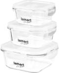 Lamart Set Lamart Air de 3 recipiente pătrate pentru alimente