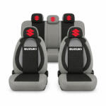 AutoHelix MSA Set Huse Scaune Universale Racing, Gri 17 Negru Personalizate cu Suzuki (RacGN17)
