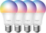 TP-Link Set 4 becuri smart Wi-Fi, RGB, intensitate ajustabila, 2700-6500K, 806 lm, E27 - TP-Link Tapo TapoL530E(4-pack) (TapoL530E(4-pack)) - cocktailshop