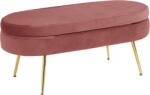 Mobikon Banca catifea roz crom auriu Nooblin 99x44.5x40 cm (45408)