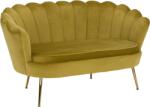 Mobikon Banca catifea galben mustar crom auriu Noblin 135x75x78 cm (43771)