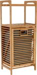 Mobikon Cos de rufe bambus natur si textil gri Keri 40x30x95 cm (17736)