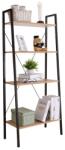Mobikon Raft 4 polite din mdf stejar si metal negru Thea 60x35x149 cm (17449) Raft