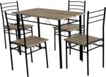 Mobikon Set masa, 4 scaune mdf stejar sonoma, metal negru Mako 110x60x74 cm, 40x40x86 cm (74620)