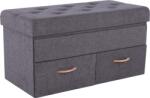 Mobikon Bancuta 2 sertare textil gri Sulot 84x42x43 cm (15433)