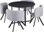 Mobikon Set mobilier dining negru gri Bevan 100x73 cm, 67x45x69 cm (45363)