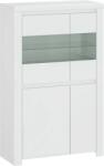 Mobikon Vitrina mdf alb lucios Lindy 98x41.5x156.5 cm (18582) Vitrina