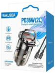 KAKUSIGA KSC-1195 Tianyu autós gyorstöltő szivargyújtós USB + Type-C, 36W + Type-C - Lightning kábel, fekete - Car Charger + Lightning Cable (KSC-1195)