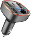 YOOUP V02 autós FM transmitter és szivargyújtós gyorstöltő QC3.0, Bluetooth 5.0 kihangosító, fekete - Car FM Transmitter Charger (V02)