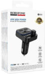 BOROFONE BC61 Ocean autós FM transmitter és szivargyújtós gyorstöltő 45W, fekete - 45W Car Charger FM Transmitter (BC61)