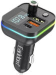 Earldom ET-M87 autós FM transmitter és szivargyújtós töltő USB + Type-C 18W, Bluetooth 5.0, fekete - Car FM Transmitter Charger (ET-M87)