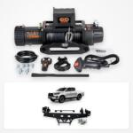 EMD Winch Pachet troliu Toyota Hilux Invincible (2021-2025): troliu electric EMD Winch 13000 lbs cablu sintetic și suport troliu dedicat