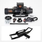 EMD Winch Pachet troliu detașabil: troliu electric EMD Winch 13000 lbs cablu sintetic și suport troliu detașabil