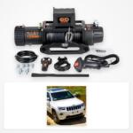 EMD Winch Pachet troliu Jeep Grand Cherokee WK2 (2014-2022): troliu electric EMD Winch 13000 lbs cablu sintetic și suport troliu dedicat