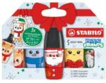 STABILO Boss mini Frosty Friends Christmas szövegkiemelő, 5 szín/bliszter (SW07053210)