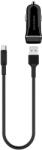 BOROFONE BZ2 autós töltő (2 USB, type-C kábel), 5V 2, 4A, fekete