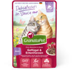 GranataPet 24x100g GranataPet Delicatessen szószban Szárnyas & kacsaszív nedves macskatáp