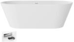 Besco Cada de baie freestanding, ovala, 150 cm, acril, alb lucios, Besco Deeva WWA-150-DGM (WWA-150-DGM)