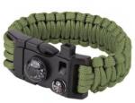 TM Paracord 9" karkötő síppal és iránytűvel - Green (46664)