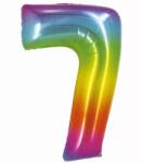 GoDan Balon folie de culoarea curcubeului, 76 cm - cifra 7 (CH STC7)