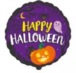 GoDan Balon folie cu dovleac „Happy Halloween, 46 cm, negru-mov, ambalat (B401616)