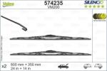 Valeo 574235 - Lamela stergator - Lama stergator swivel fata 2 buc. Silencio 600 - 350mm OPEL KARL 01.15 - 03.19 - VALEO-574235 (VALEO574235)