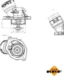 NRF 725023 - Termostat, lichid racire - Termostat sistem racire 100°C. in carcasa MERCEDES E A207. E C207. E T - MODEL S212. E W212. G W463. GL X164. M W164. dreapta W251. V251 - NRF-725023 (NRF725023)