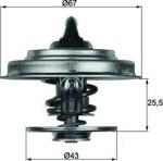 MAHLE TX 18 83D - Termostat, lichid racire - Termostat 83C MERCEDES ACTROS. ACTROS MP2 - MP3. ATEGO. ATEGO 2. AXOR. AXOR 2. CAPACITY. CITARO O 53 - MAHLE-TX 18 83D (MAHLETX1883D)