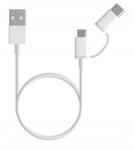 Xiaomi Mi 2 az 1-ben Usb kábel (Micro Usb C Type 30 cm), fehér (157239)