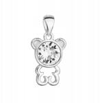 Evolution Group Ezüst medál Swarovski kristállyal, fehér plüssmackóval 34229.1 (34688)