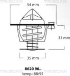 Triscan 8620 9691 - Termostat, lichid racire - TERMOSTAT. LICHID RACIRE - compatibil Ford - Triscan-8620 9691 (TRISCAN86209691)