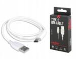 Maxlife Usb Usb Type-C kábel, 1m, fehér, telefonhoz, erős, hosszú, 3A, univerzális (OEM001516)