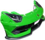 Lamborghini Bara față cu faruri incluse - Lamborghini Aventador mașinuță electrică pentru copii 2 locuri vopsită în verde