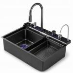Domotechnika Multifunkciós mosogató 75x45x22 acél kijelzővel fekete Sorrento 1 (ZS-91001 Sorrento 1)