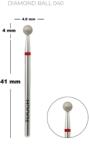 TOUCH gyémántporos csiszolófej - gömb 4, 0 mm - piros gyűrű, finom (TOUCH-DR-D040D-F)