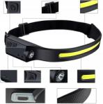 VERKE Akkumulátoros Fejlámpa Cob Led (V87504)
