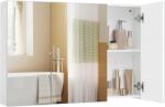 SONGMICS Függő fürdőszoba szekrény tükörrel 3 ajtós fali tágas szekrény