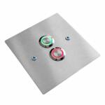 MT3CH Dupla kaputelefon csengő gomb Fém Led 9/12/24/230V 10X10 Inox (MR/P/10)