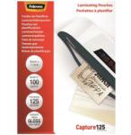 Fellowes Lamináló fólia, fényes, 125 mikron, 83x113 mm, 100 db, Fellowes (5307101)